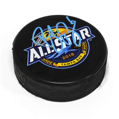 brock boeser 2018 nhl all star game autographed hockey puck vancouver canucks nhl auctions