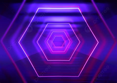 Abstract Geometric Neon Light Effect Polygonal Space Background