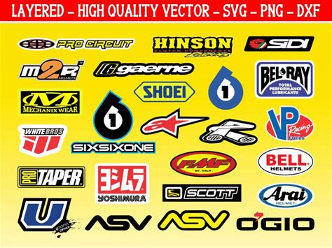 Motocross Sponsor Logo Svg Graphics Set Vectorency
