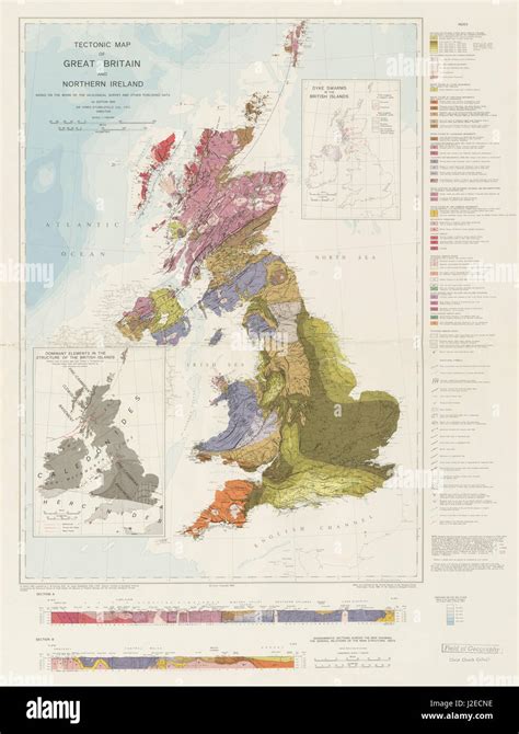 Tectonic Map Of Great Britain And Northern Ireland Geological Survey