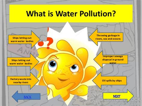 Water pollution is caused by the discharge of harmful substances into rivers, lakes and seas. Water Pollution