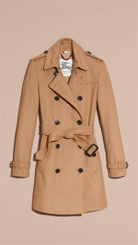Lyst Burberry Wool Cashmere Trench Coat In Natural