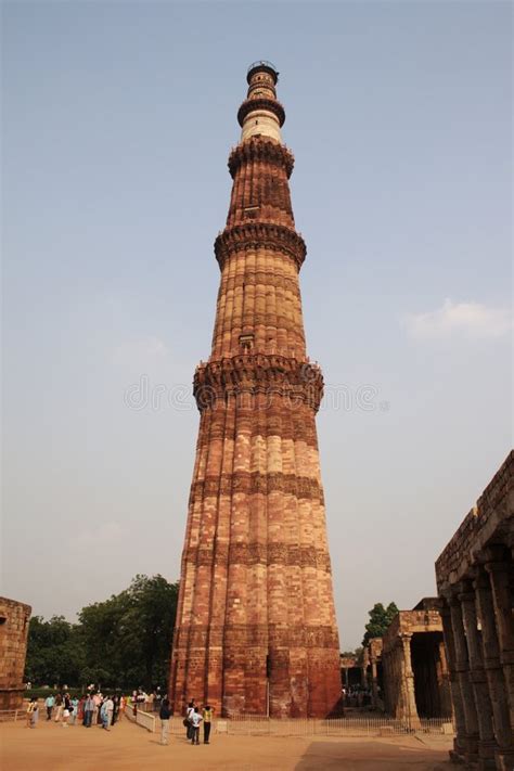 Delhi Minar Ny Qutab Fotografering För Bildbyråer Bild Av Landmärke