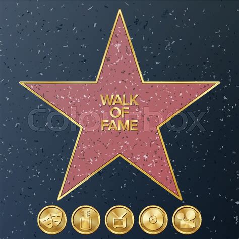 Hollywood Walk Of Fame Vector Star Stock Vector Colourbox