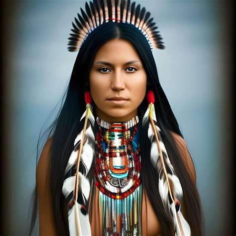 Beautiful Native American Indian Woman Ai Generated Artwork