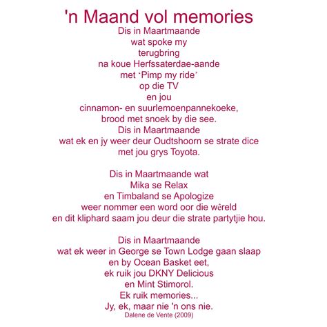 Afrikaanse gedigte, afrikaanse gedigte oor begeerte, klara du plessis. Gedig: 'n Maand vol memories | Afrikaans, Words, Memories