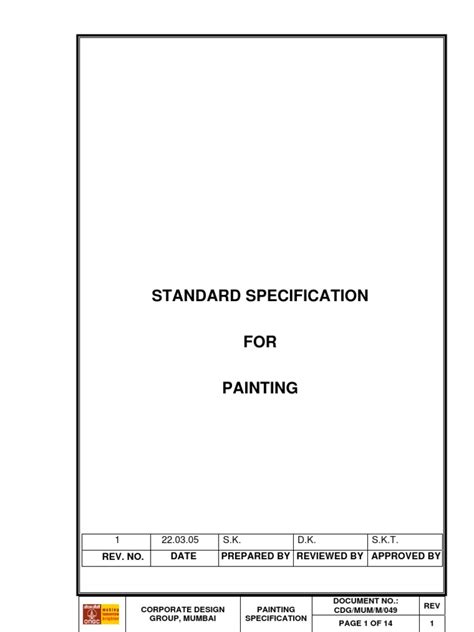 022 Painting Spec A Pdf Paint Specification Technical Standard