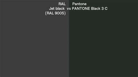 Ral Jet Black Ral Vs Pantone Black C Side By Side Comparison