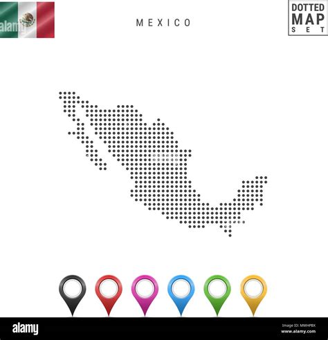 Puntos Vectoriales Mapa De México Simple Silueta De México La Bandera