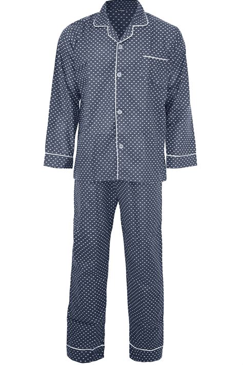 Mens Stripes Dots Front Collar Traditional Sleeping Suit Pyjamas Pj Co