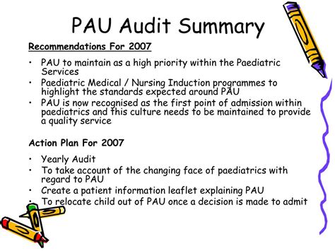 Ppt Paediatric Assessment Unit Audit Summary Powerpoint Presentation
