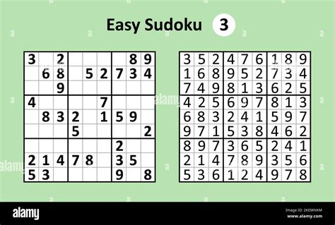 Sudoku game with answers. Easy complexity. Simple vector Stock Vector