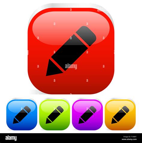 Different Color Pencil Icons Stock Photo Alamy
