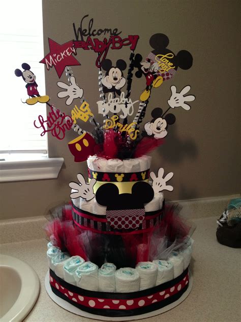 Mickey Mouse Diaper Cake Bouquet Diaper Cake Boy Mickey Baby Showers