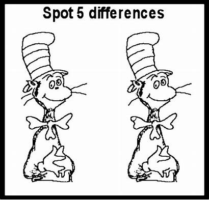 Activity Spot Pages Coloring Difference Seuss Dr