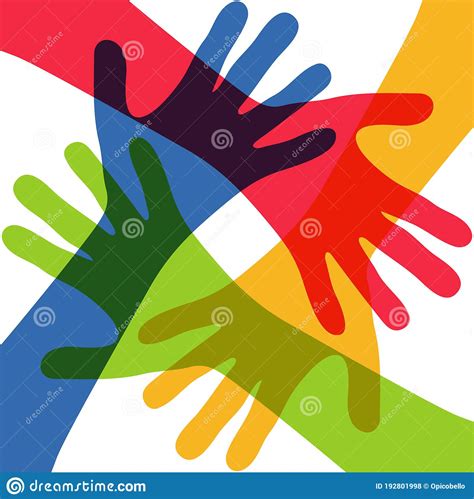 Four People Stretch Out Their Hands Stock Vector Illustration Of Friendship Meeting 192801998