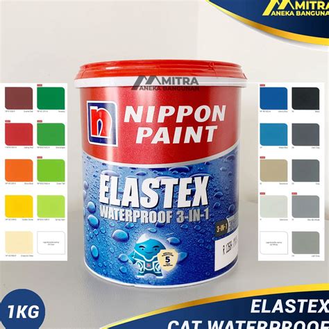 Jual CAT WATERPROOF ELASTEX NIPPON PAINT KG CAT PELAPIS ANTI BOCOR CAT DINDING ANTI JAMUR