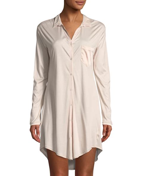 Hanro Grand Central Silk Blend Sleepshirt Neiman Marcus