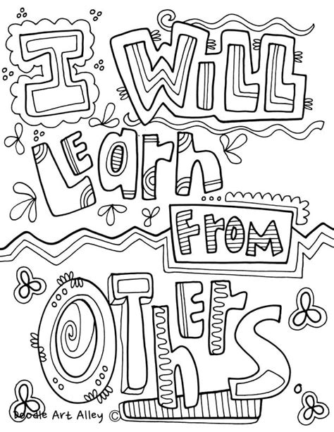 Growth Mindset Coloring Pages From Classroom Doodles Quote Coloring