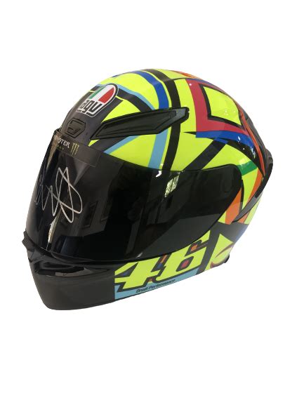 Valentino Rossi 2021 Motogp Agv Retirement Helmet Signed With Coa