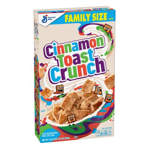 Crispy Sweetened Whole Wheat And Rice Cereal Cinnamon Toast Crunch 188