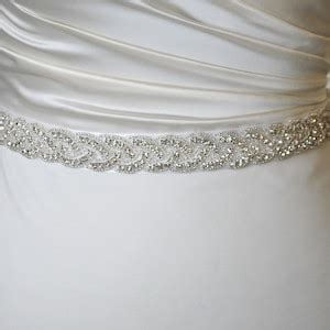 Braided Bridal Rhinestone Wedding Dress Belt BRENDA Etsy
