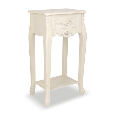 Antique French Style Soft White Bedside Table White Bedside Table