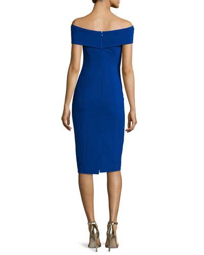 tvpch theia off the shoulder stretch crepe cocktail dress cobalt party dresses for women