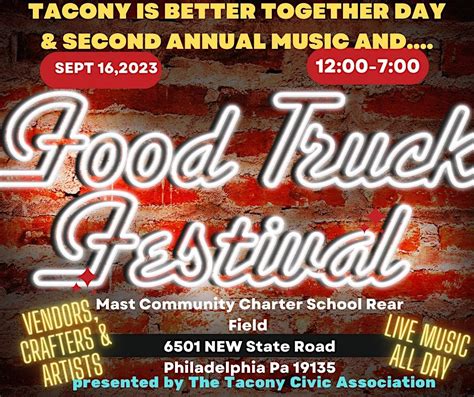 Second Annual Tacony Music And Food Truck Festival Mast Community Charter School Ii