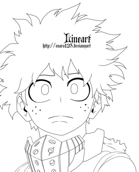 Izuku Midoriyalineart By Enara123 On Deviantart Anime Lineart Anime