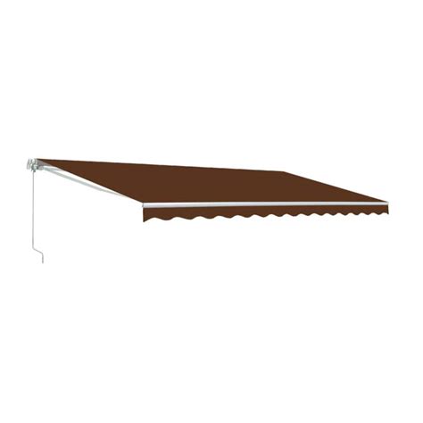 Aleko 10 Ft Motorized Uv Polyester Retractable Patio Awning In Brown