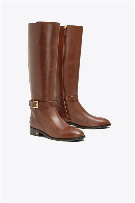 tory burch brooke riding boots in brown lyst