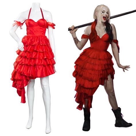 Harley Quinn The Suicide Squad2021 Red Dress Outfits Halloween