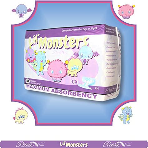 Rearz Lil Monsters Adult Diapers Abdl 12 Pack Large 38 53