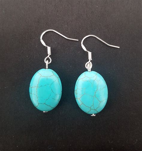 Turquoise Brown Vein Natural Gemstone Precious Sterling Silver Etsy