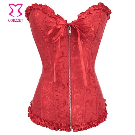 Buy Glamourous Jacquard Overbust Sexy Corsets And Bustiers Women Corselet