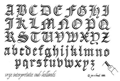 Old Dutch Alphabet By Jos Van Hout Hand Lettering Alphabet Lettering
