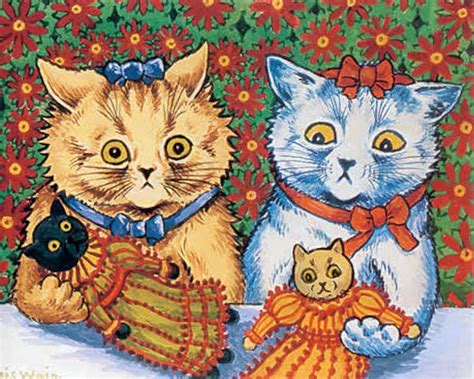 Louis Wain Early 1900 Victorian Cat Art Puzzled Momma Cats Etsy
