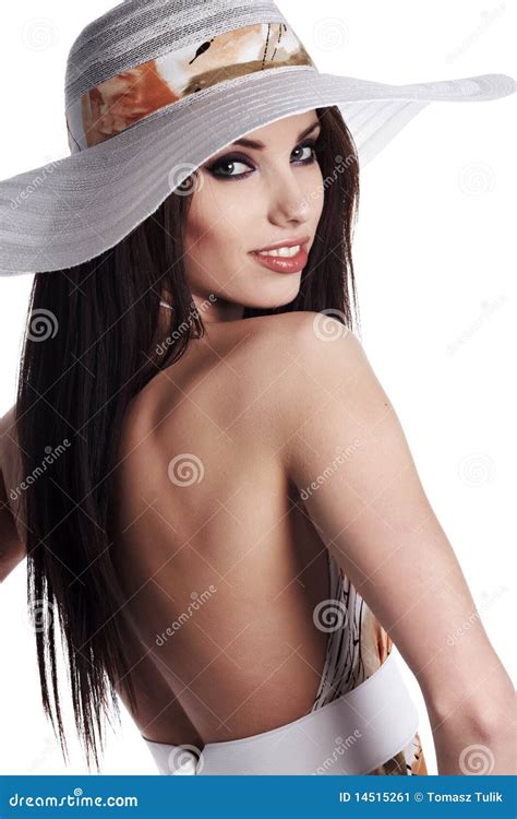 Woman Wearing Summer Dress Stock Image Image Of Brunette 14515261