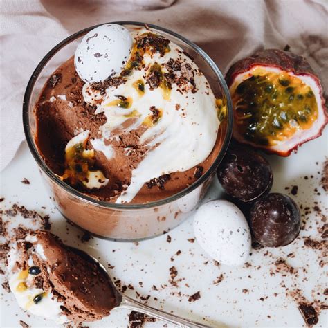 Dark Chocolate Mousse With Passionfruit Cream Vegan The Healthy Hunter