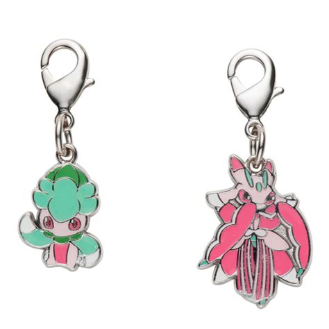 Pokemon Center 2017 Metal Charm 753 754 Fomantis Lurantis