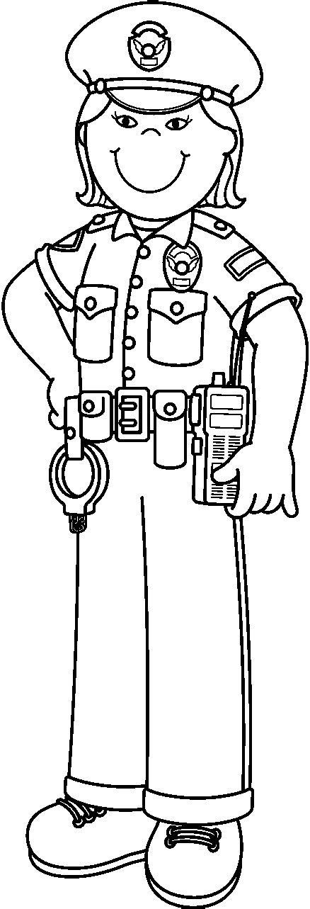 Female Police Officer Coloring Page Clip Art Library