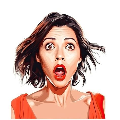 Premium Vector Realistic Vector Shocked Woman On White Background