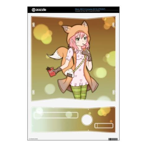 Anime Girl In Fox Cosplay Xbox 360 S Console Skins Zazzle
