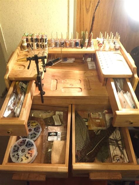 How to build a fly tying bench work station personal organiser plans. 30+ DIY Fly Tying Station Ideas | Fly tying desk, Fly tying, Fly fishing