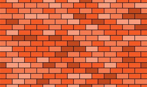 Seamless Pattern Of Cartoon Brick Wall In Coral Color Bright Texture