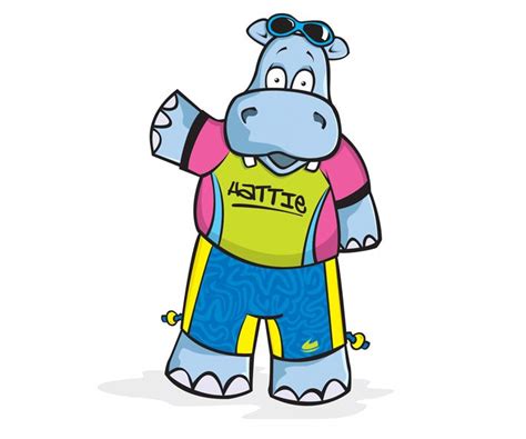 Hatty Hippo Hatfield Swim Centres Swim School Mascot Cartoon