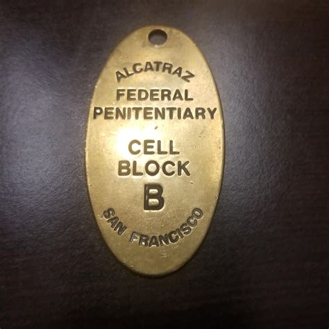 Alcatraz Brass Key Fob Chain Tag Instappraisal