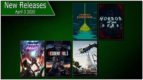 Xbox One New Releases For Friday April 3 2020 Xbox One News Release