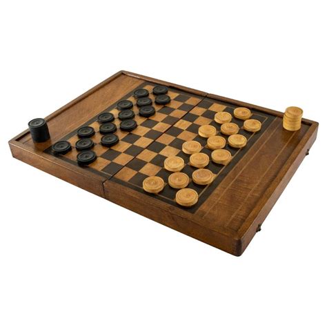 Small Set Antique Draughts Checkers Backgammon Counters For Sale At
